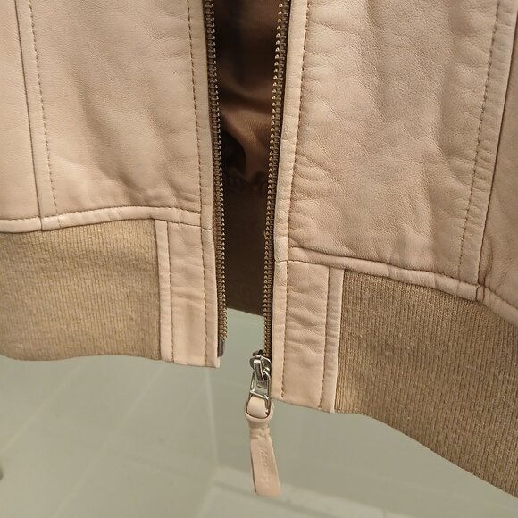 Mackage Cream Leather Jacket Woman - Picture 6 of 15